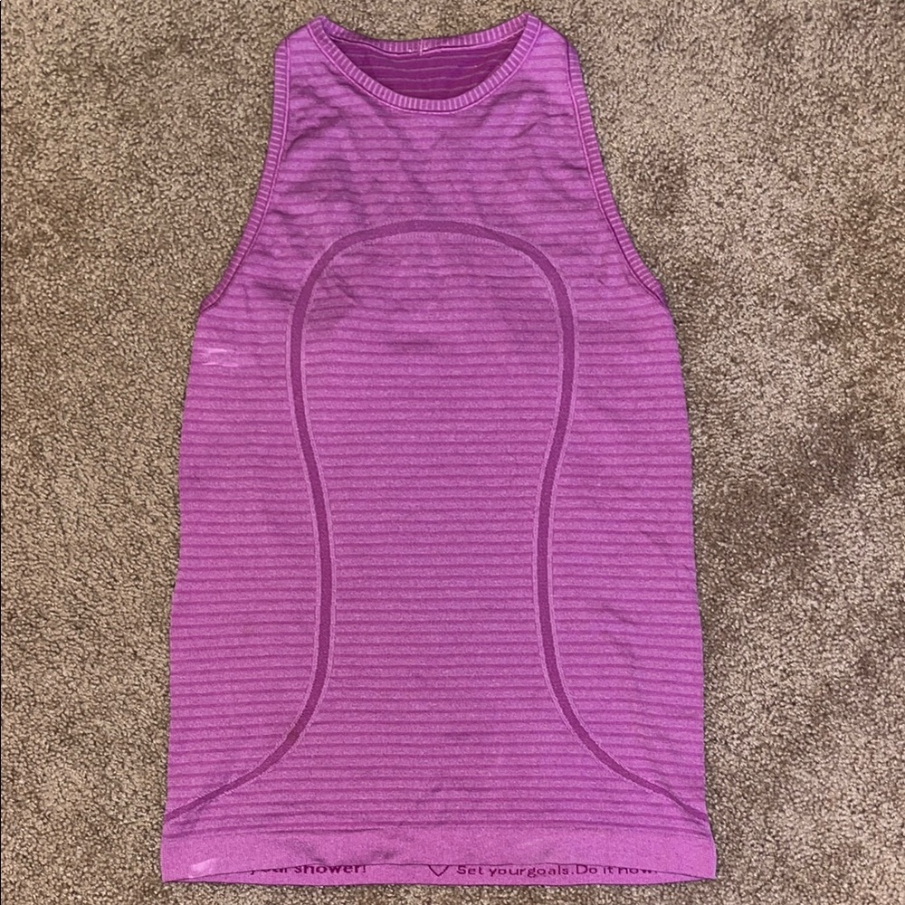 Lululemon Purple Striped Tank Top